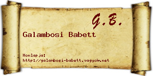 Galambosi Babett névjegykártya